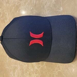 Hurley Black Baseball Cap w/ Contrasting Red Embroidered Logo, L-XL